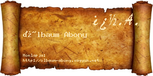 Ölbaum Abony névjegykártya